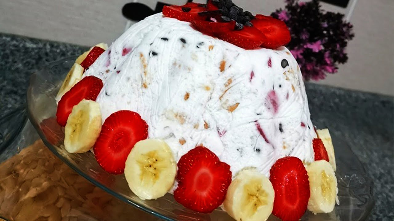Meyveli Parfe 🍓 Yaz tatlısı 🌞Soğuk Dondurma Kıvamında Tatlı Tarifi🍦Pişirmek Yok❌ #dondurma #çilek
