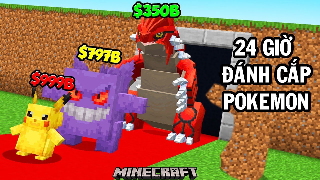 24h chơi Đánh Cắp Pokemon thần thoại trong Minecraft | GHTG Minecraft