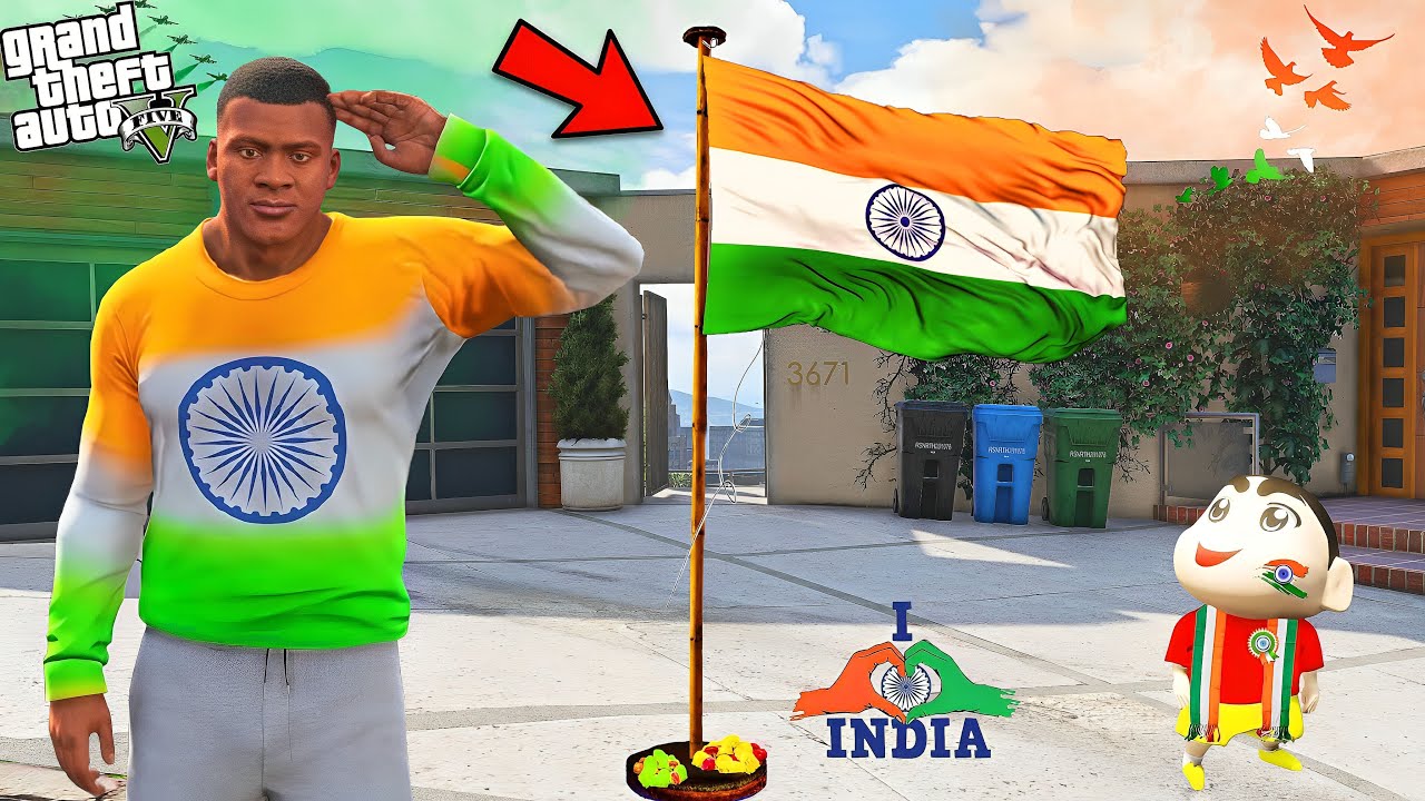 Franklin & Shinchan Celebrating Republic Day & Car Race Competition With Other Country in GTA 5