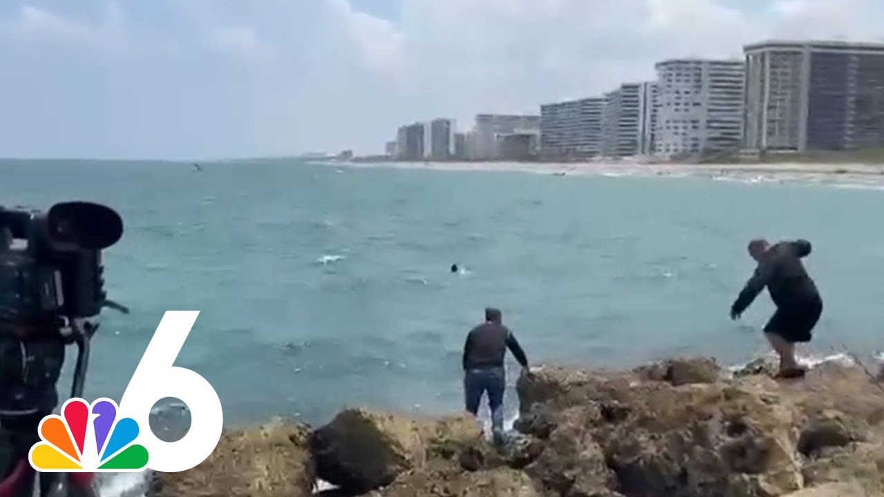 Good Samaritans caught on camera jumping into water to help teen crying for help in Florida