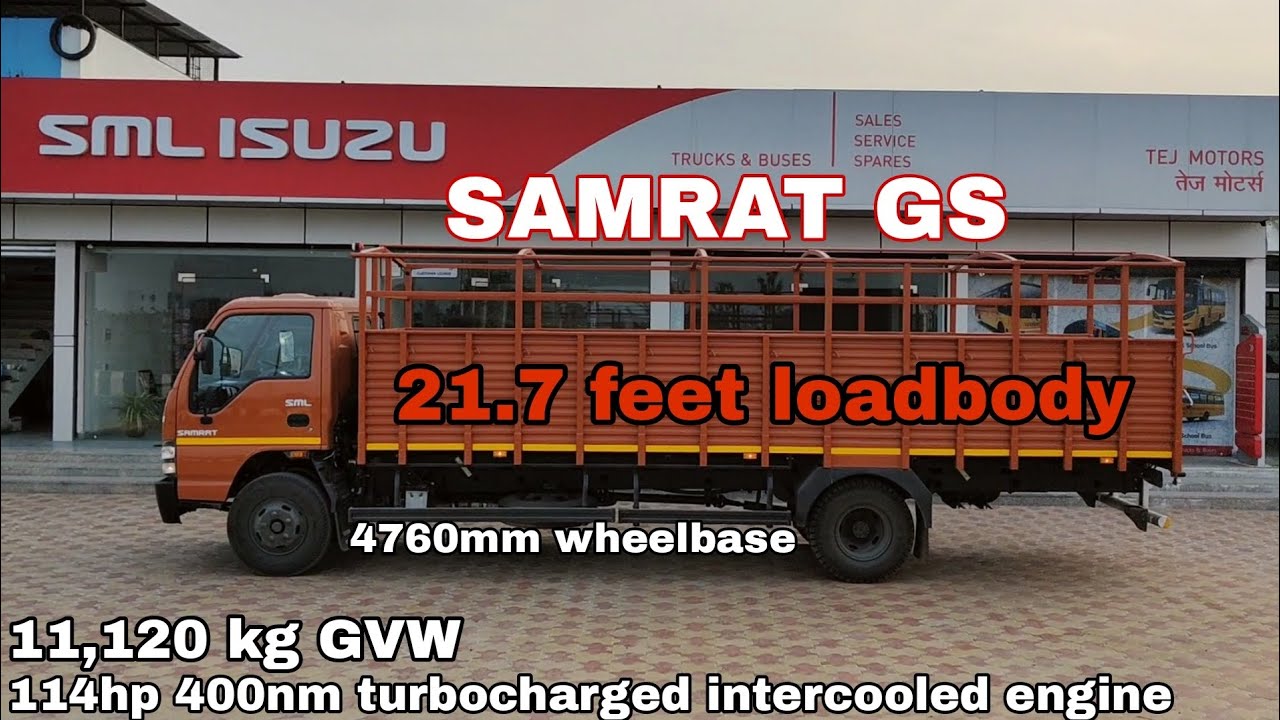 Обзор двигателя Isuzu Samrat GS 6 с шинами 21,7 фута и кузовом для кабины HSD 114 л.с.