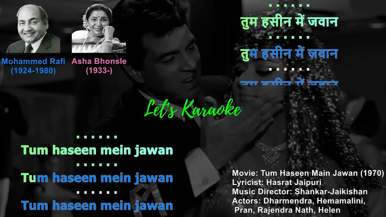 Tum Haseen Main Jawan Karaoke Reference #rafi #rafis #ashabhosle #asha   #shankarjaikishan