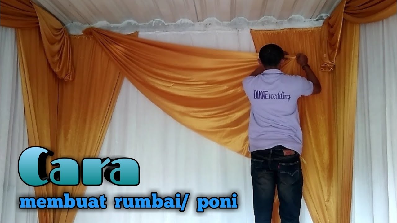 Cara membuat rumbai/ poni pada kain background rumah