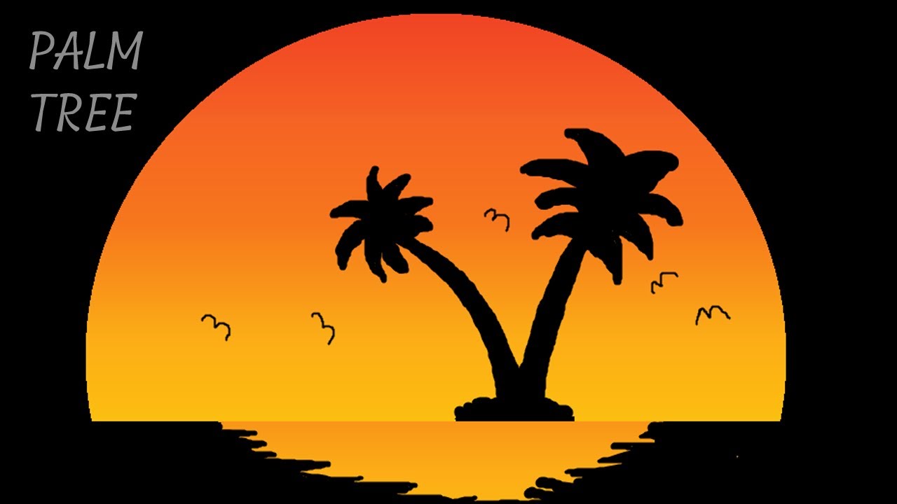 MS-Paint | Draw Palm Tree With Sun painting | by dev sir | th