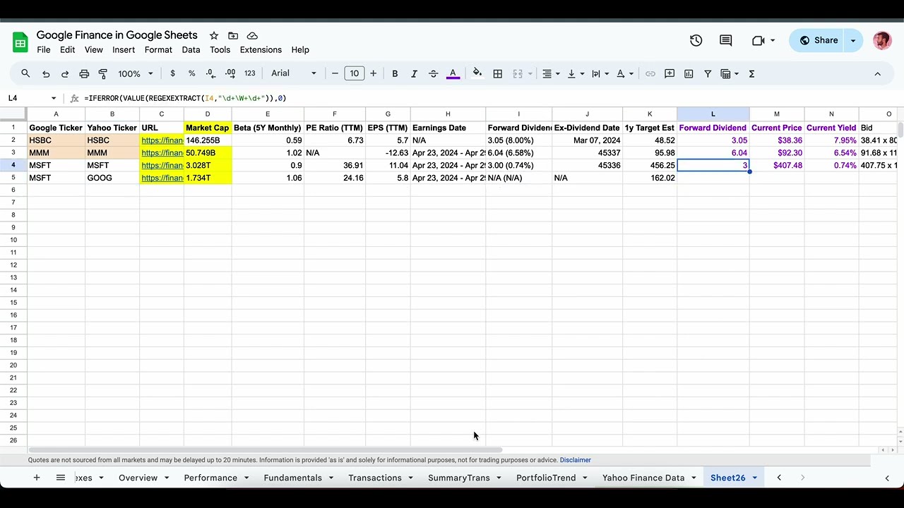 How to get Yahoo Finance Data into Google Sheets in 2024