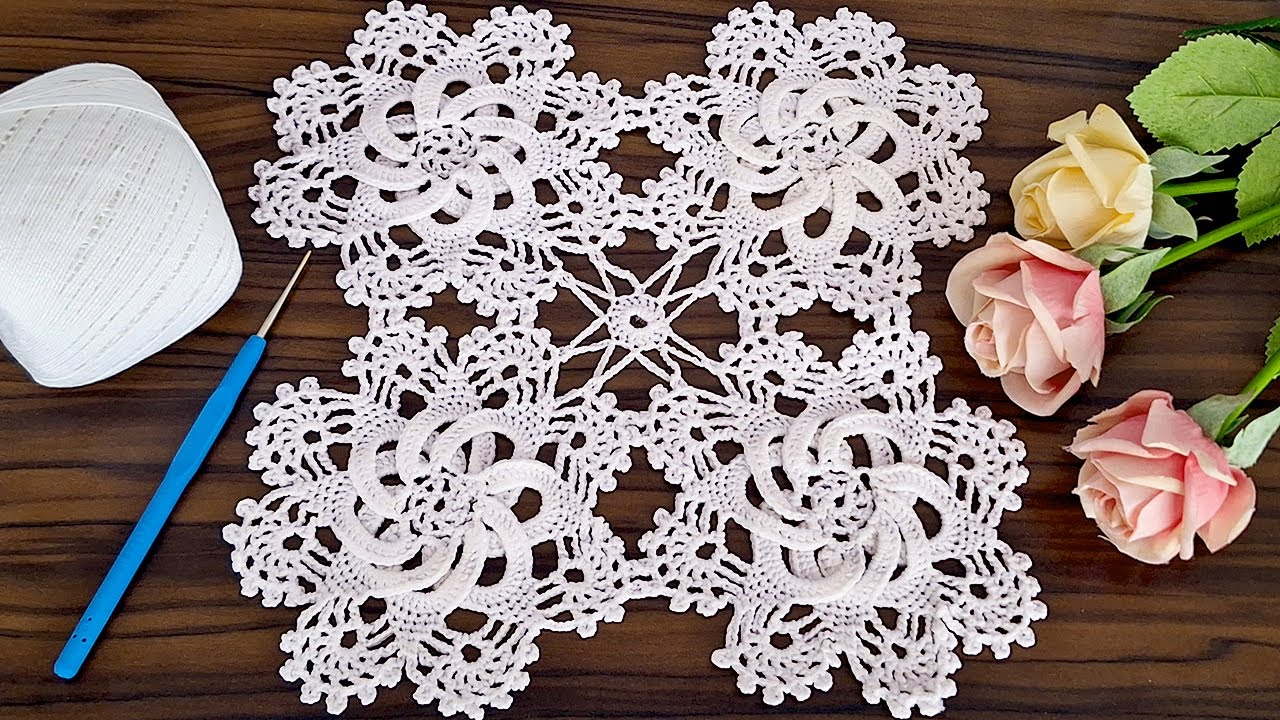Step By Step Tutorial Crochet Motif 🧶 With Join Crochet Motif For Make Crochet Lace Pattern