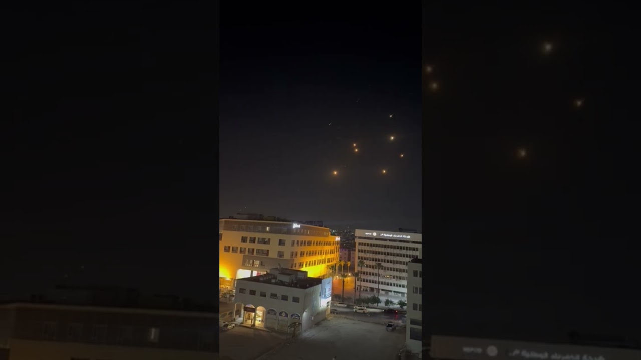 Iranian missiles flying over Amman, Jordan. 15/06/25 #israel #iran #war