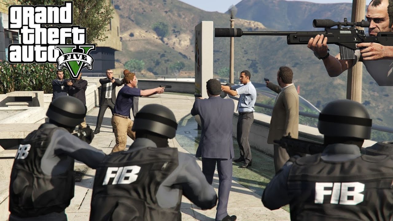GTA 5 Wrap Up Mission – FIB vs IAA Massive Shootout | PS5 Gameplay 4K