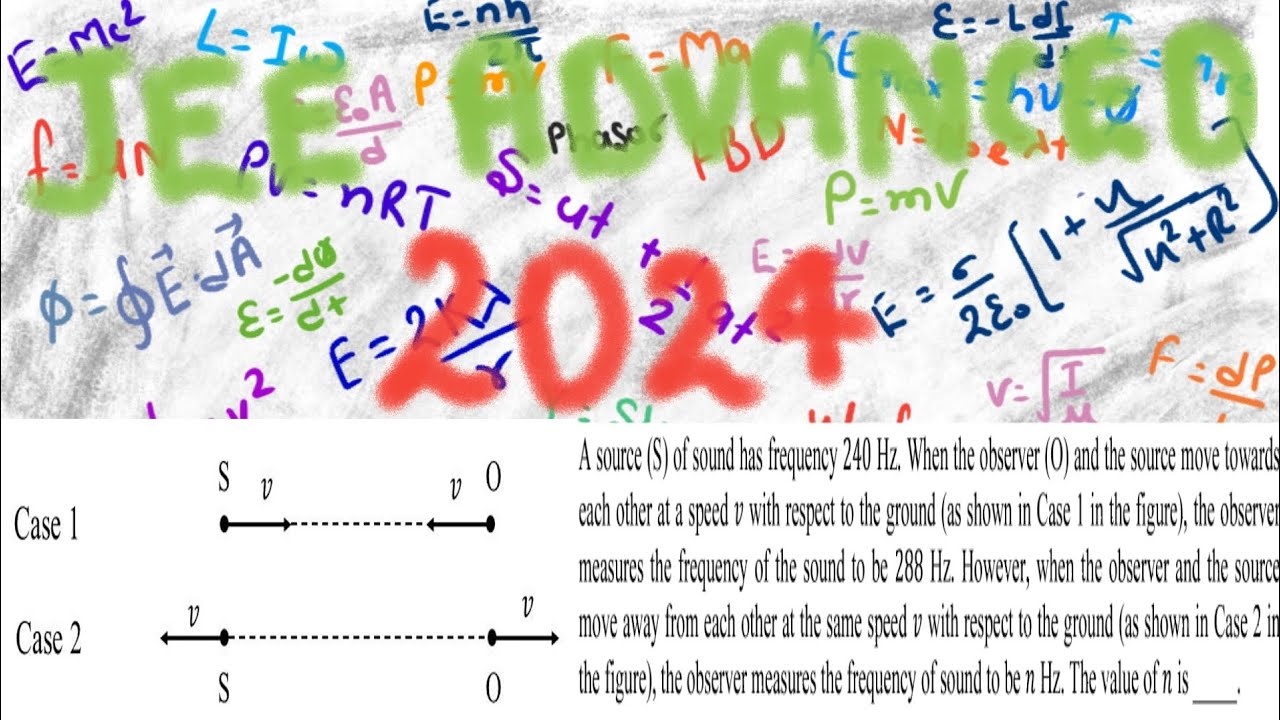 JEE Advanced 2024 PYQs solutions | Physics | Paper -1 | Sound | Doppler's effect problems