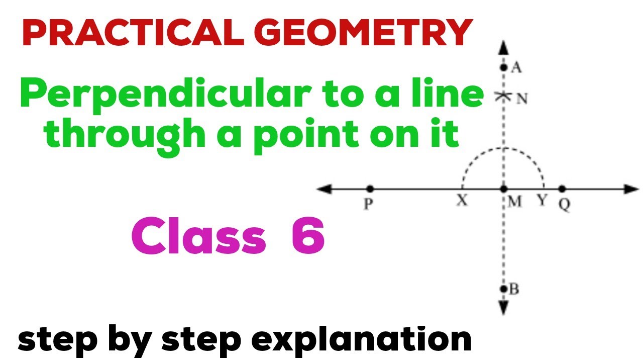 Class 6/PRACTICAL GEOMETRY/Perpendicular to a line through a point on it/Construction/Learn And Scor
