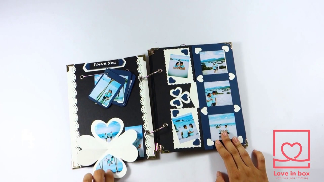 Special Scrapbook Card -Surprise Handmade Gift Love in Box-Photo Album DIY Easy-Tutorial