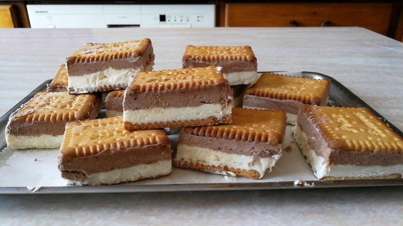 recette de glace sandwich vanille ,chocolat/ricetta gelato sandwich cioccolate e vaniglia