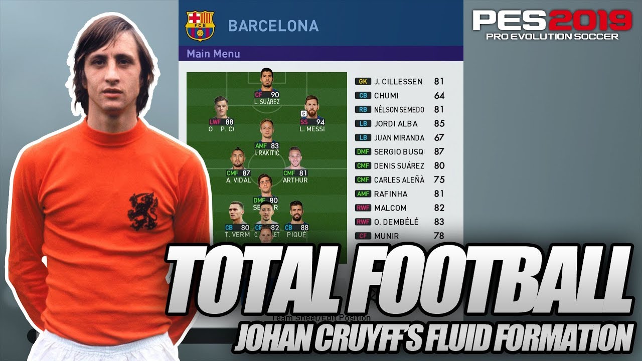 PES 2019 | Johan Cruyff ''TOTAL FOOTBALL'' Fluid Formation