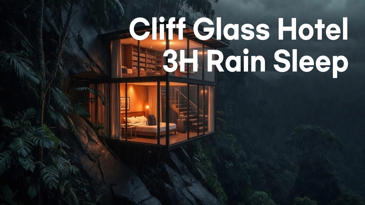 Cliff Glass House | 3H Heavy Rain Sleep on a Stormy Night