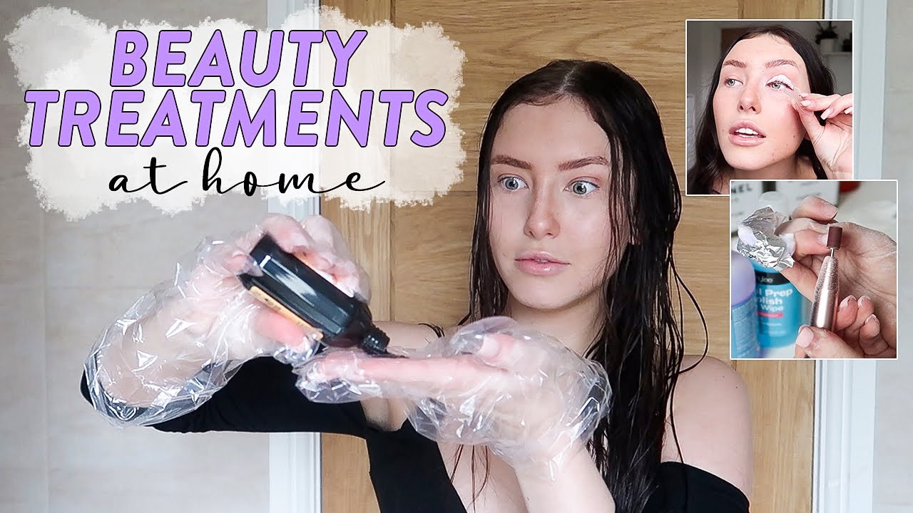 SALON BEAUTY TREATMENTS AT HOME?! Dying My Hair, Lash Lift & Gel Nails | Hannah Renée