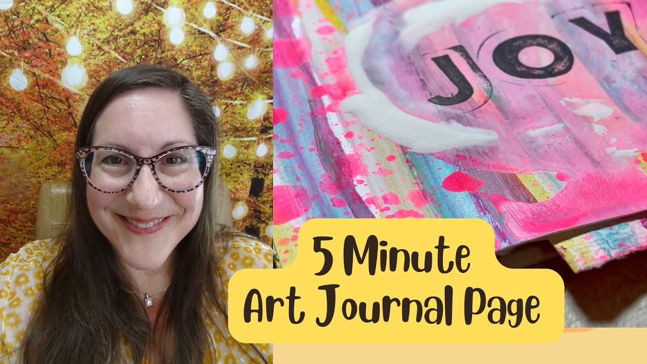 5 Minute Art Journal❤️painted background❤️mixed media time lapse