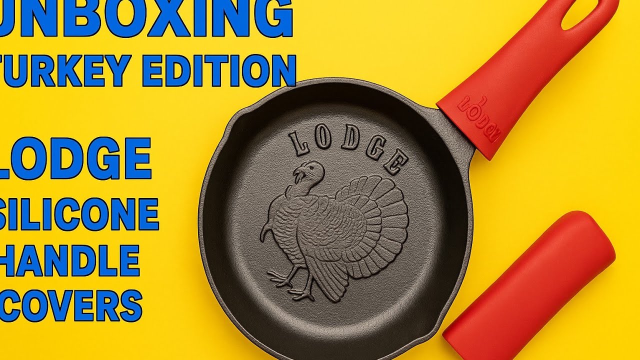 Unboxing the Lodge Turkey Edition Skillet Cast Iron Setup ft. Lodge Silicone Handle Covers