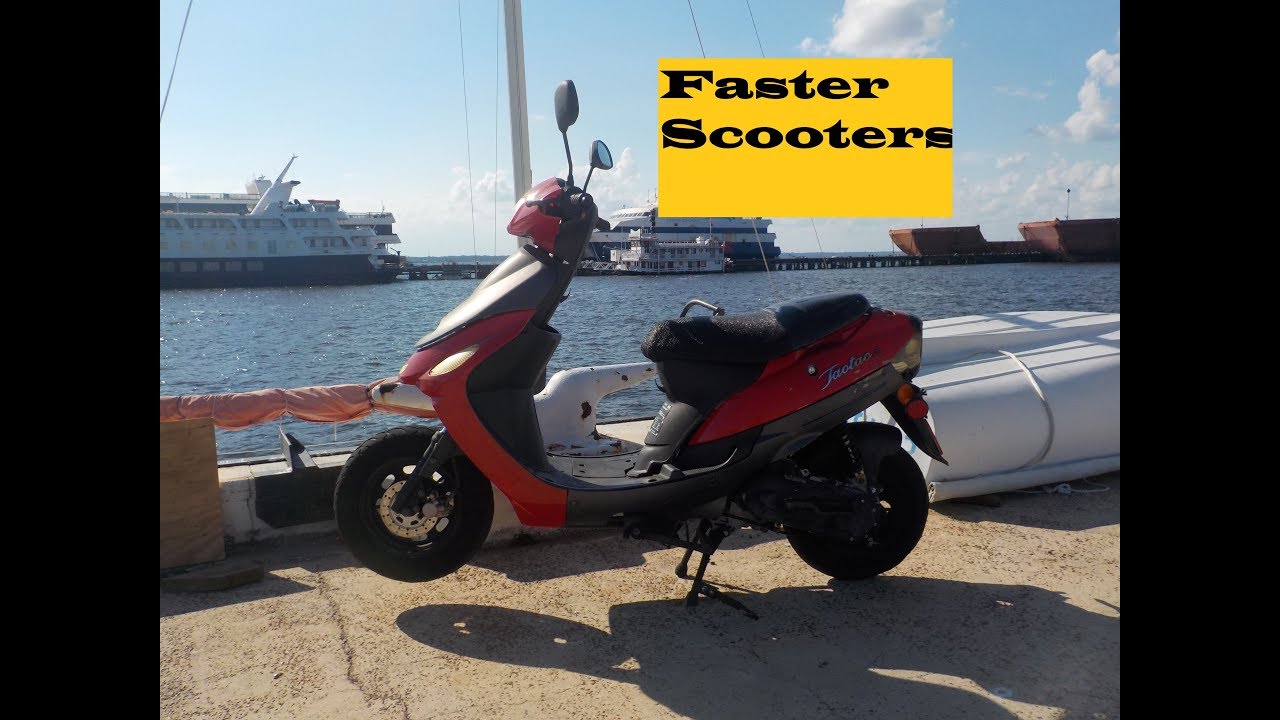 $30 FASTER SCOOTER 50cc to 82cc Big Bore Kit Driving down road