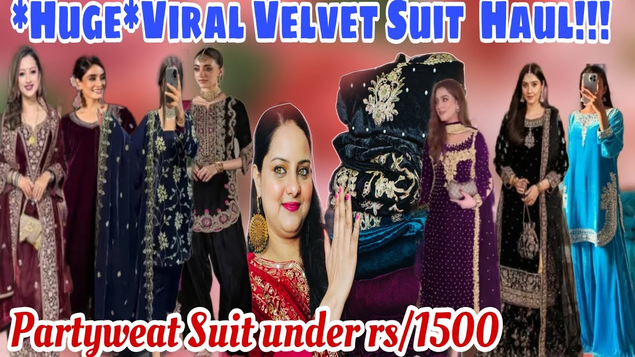 *HUGE* Desinger 12+Partywear Stiched Velvet Suit Viral New Arrival😍New Collection Velvet Suit Haul🫶