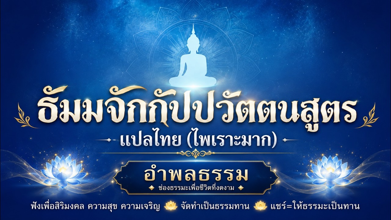 ธัมมจักกัปปวัตตนสูตร - แปลไทย (ไพเราะมาก)