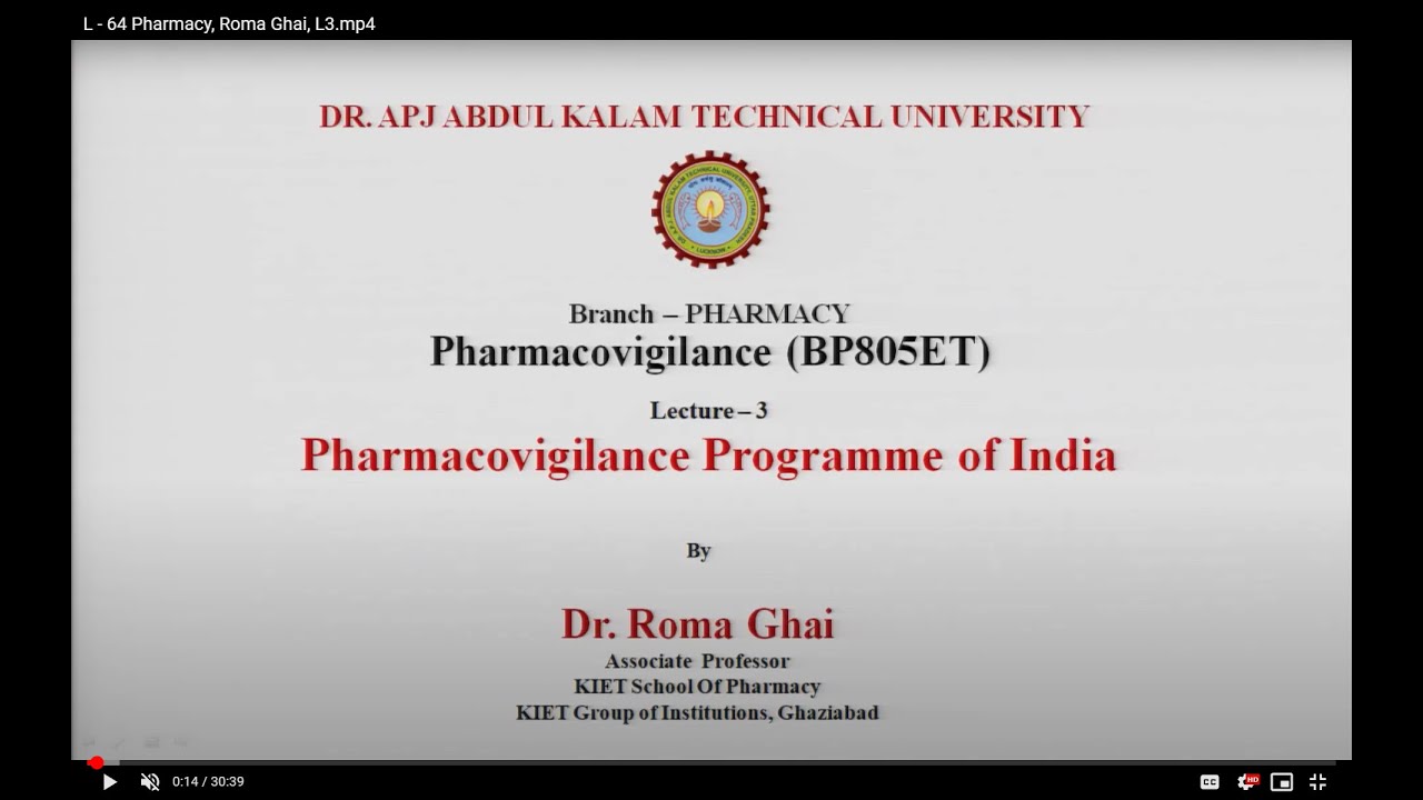 Pharmacovigilance | Pharmacovigilance Programme of India | AKTU Digital Education