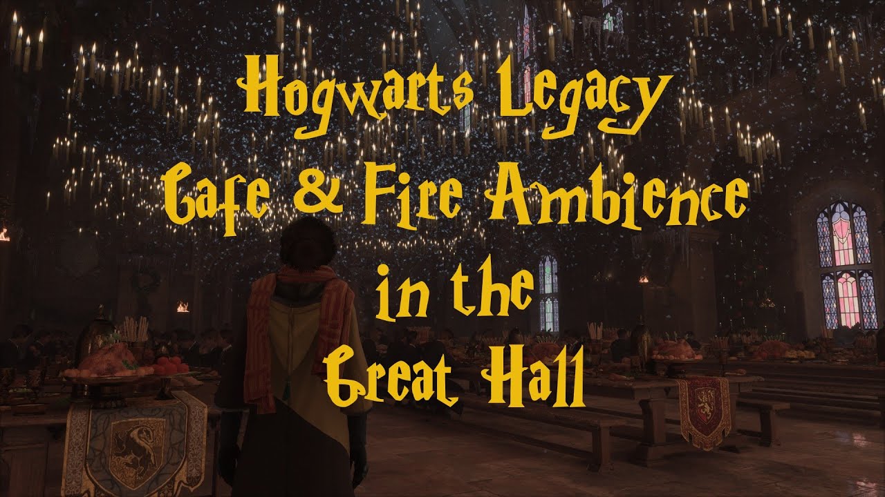 Crackling fire & cafe relaxing study ambience in Harry Potter Hogwarts Legacy | 🧘‍♀️ 🧘‍♂️ ASMR [4K]
