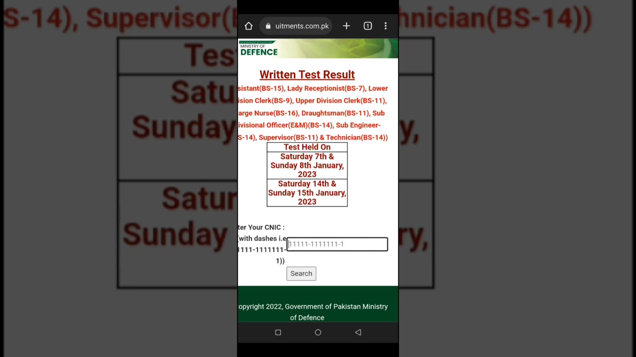 MOD written test result announced - Ministry of Defence - mod jobs new update - isi jobs update