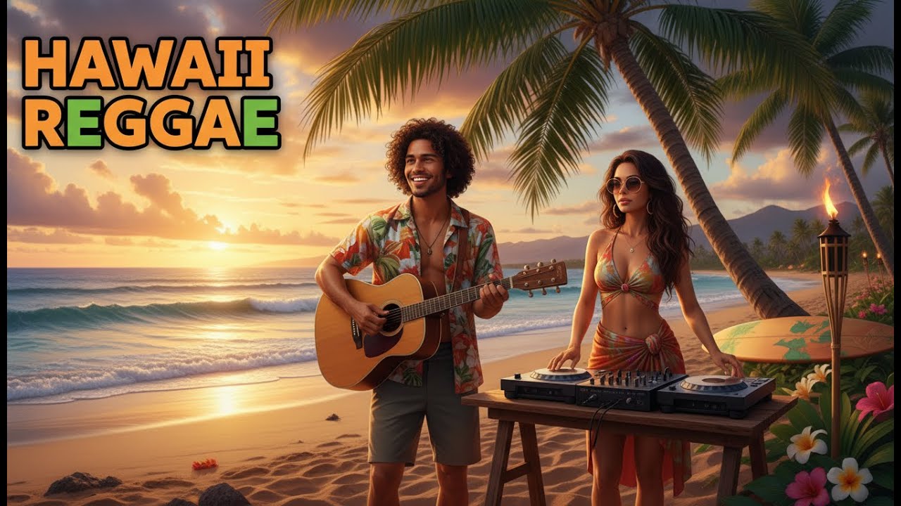 Hawaiian Reggae Chill 🌅 Live Beach Jam | Soft Island Grooves for Peace & Light