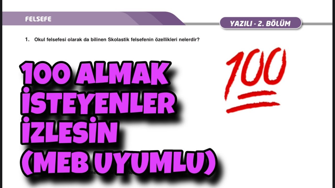 11.Sınıf Felsefe 1.Dönem 2.Yazılı