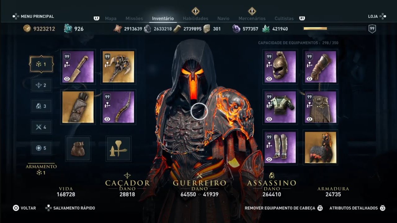 Assassin's Creed® Odyssey Build Resistência e Crítico com Machado de Tifão e Elmo das Trevas