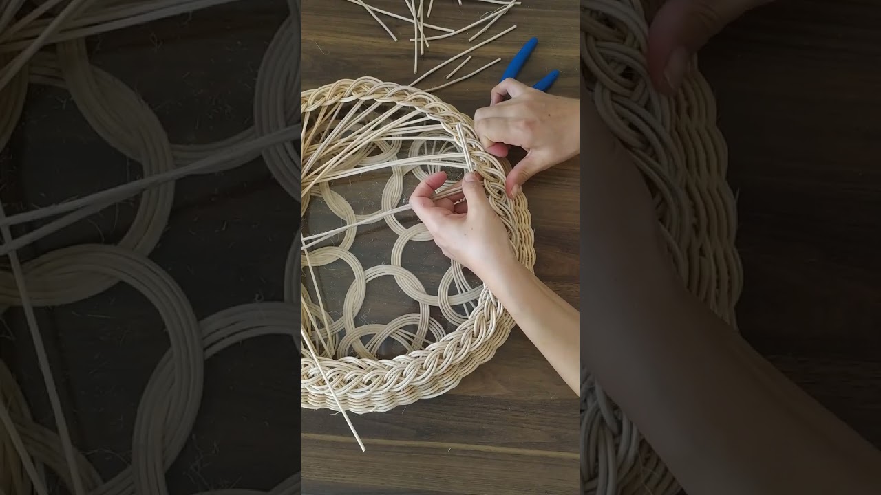Rattan cam tepsi kenar kapama. Kısa kalan çubuk nasıl değiştirilir.#diy #rattan #camtepsi 