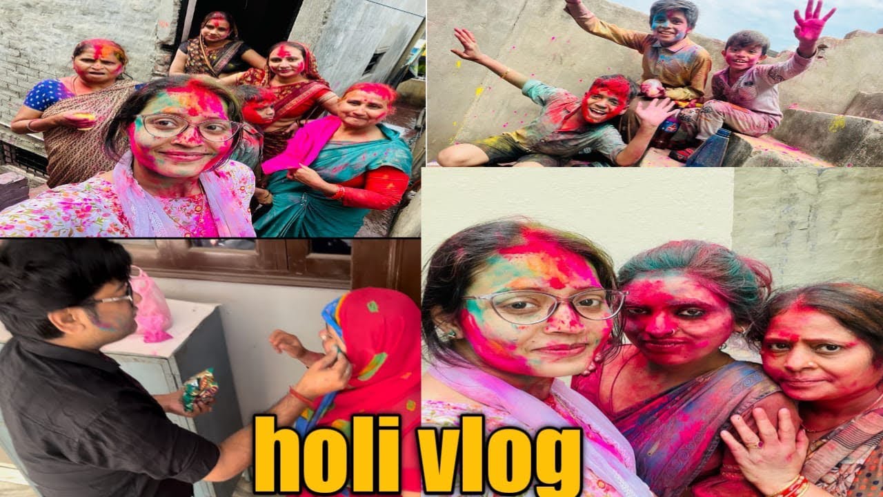Family Holi vlog इतनी प्यार और सादगी से होली खेलते हैं हम॥होली वाले दिन भी डॉक्टर के पास जाना पडा😔