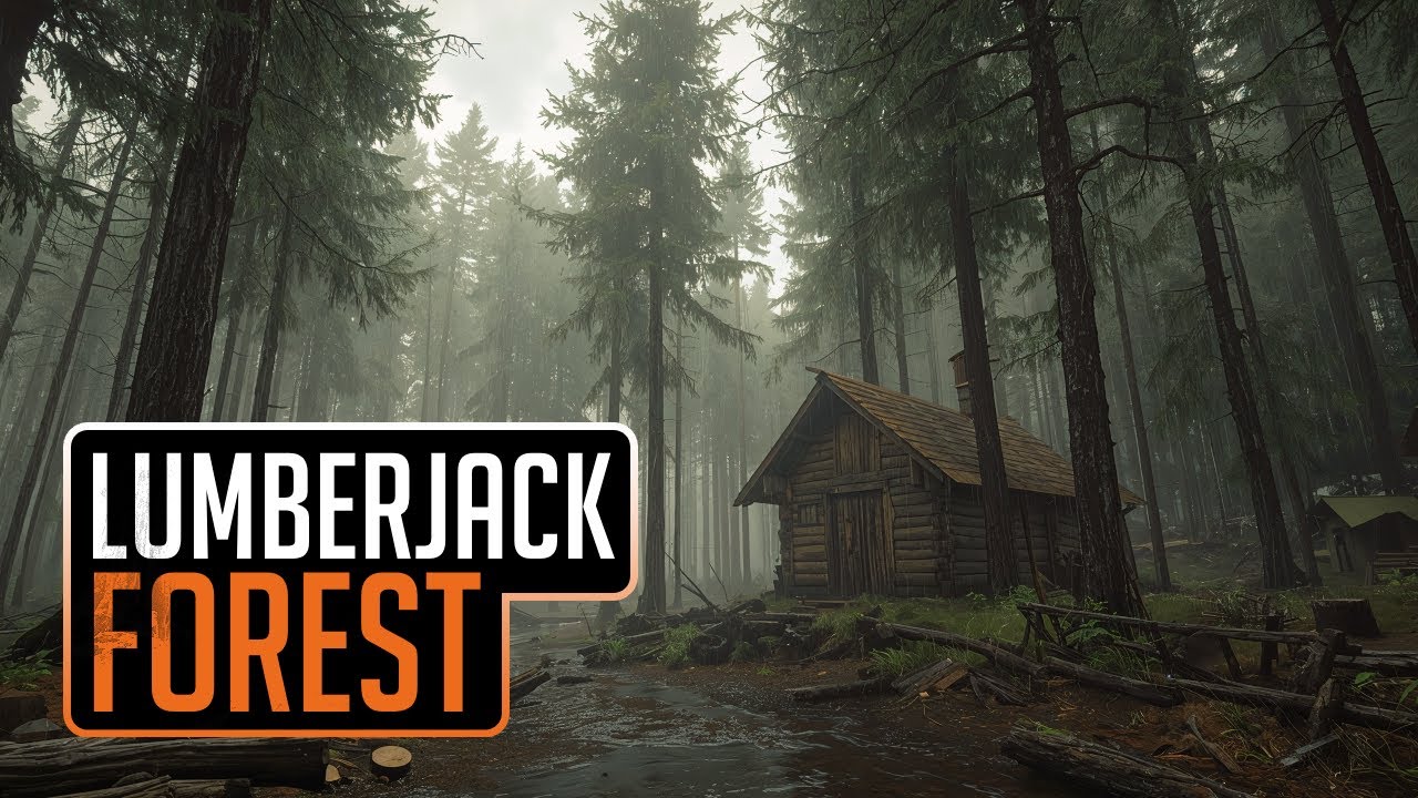 A Medieval Lumberjack - Working Alone in the Rain, Bohemian Forest, 1200 | Historical Ambience