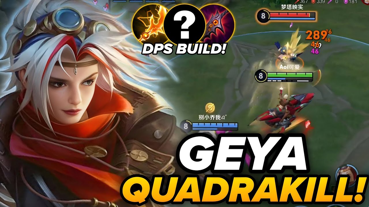 QUADRAKILL! CHINA GEYA BEST DPS BUILD IN RANK! | GEYA BUILD & ARCANA 2026 - HOK