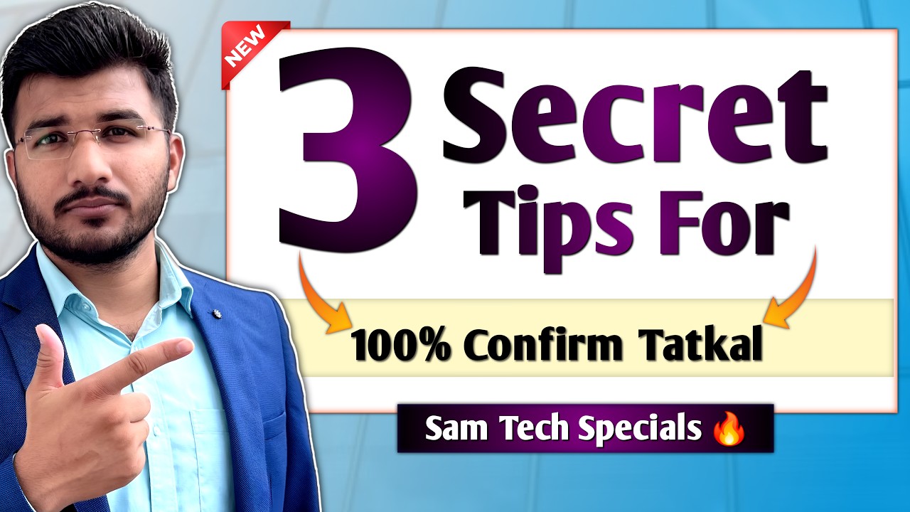 Book 100% Confirm Tatkal Ticket | Sam Tech Specials | Irctc and Railone Tatkal Ticket Booking