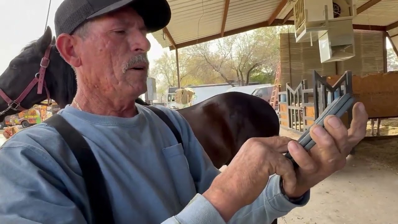 Ponerle herraduras a un caballo así de fácil. Don Beto Muñoz es especialista en el negocio