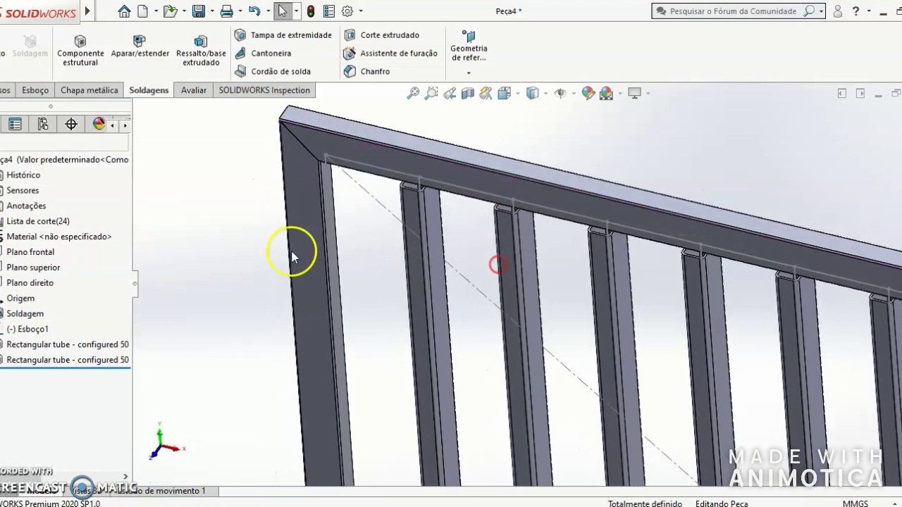 Desenho Portão/Grade para serralheria - SOLIDWORKS