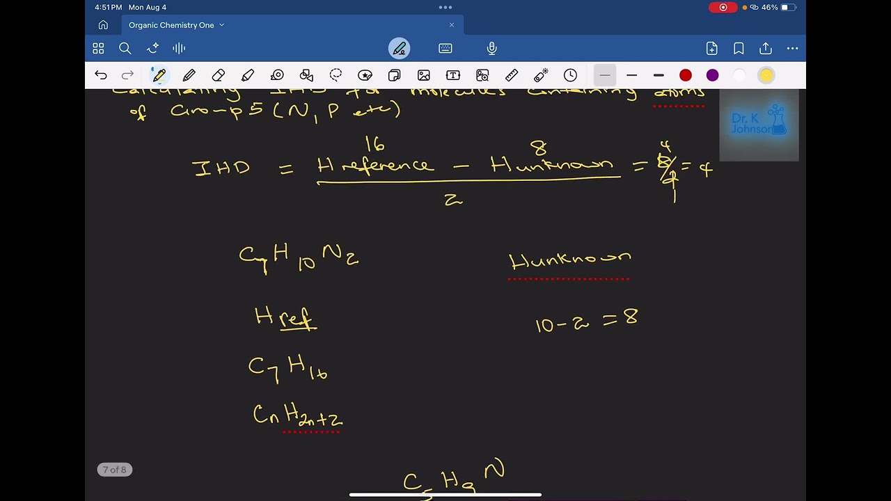 Calculating the Index of Hydrogen Deficiency for Compounds Containing Group 5 Atoms