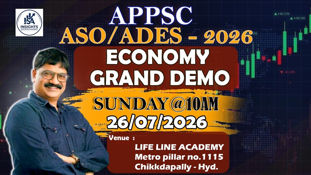 🚨 APPSC TGPSC ASO/ADES ECONOMY GRAND DEMO 🔥 JULY 26 | FREE DEMO CLASS | 10 AM