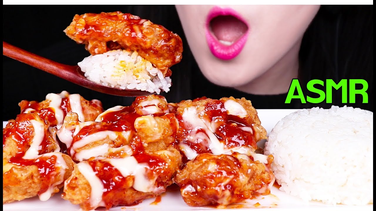 ASMR KOREAN FRIED CHICKEN 처갓집 슈프림 양념치킨 치밥 리얼사운드 먹방 (EATING SOUNDS) NO TALKING MUKBANG