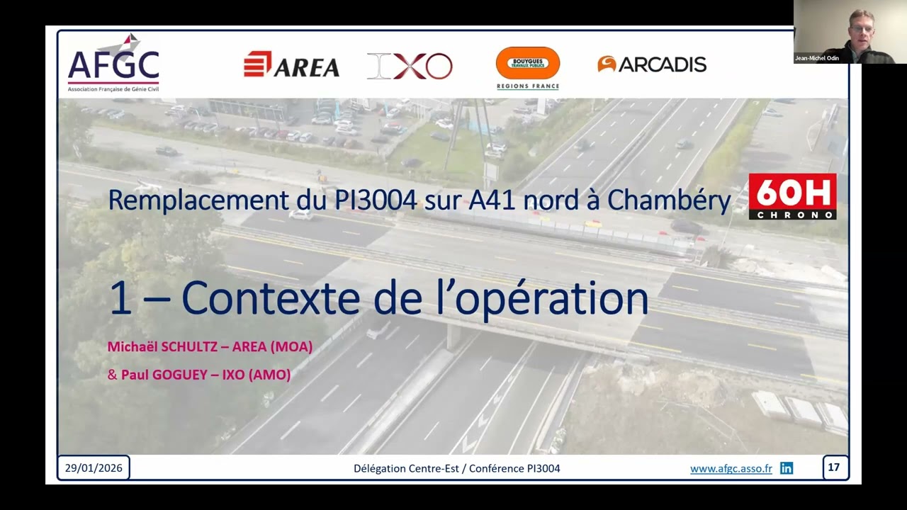 Webinaire du 29 janvier 2026: Une opération minutée : remplacement du PI3004 sur A41 nord à Chambéry