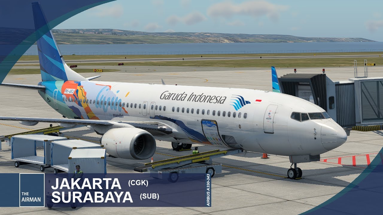 X-Plane 12 | IVAO | Garuda Indonesia B737-800 | Jakarta (CGK) - Surabaya (SUB) - Jakarta (CGK)
