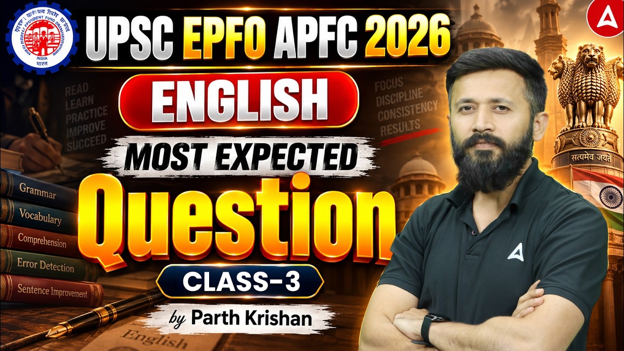 UPSC EPFO APFC English 2026 | English Most Expected Questions #3 | By Parth Krishan