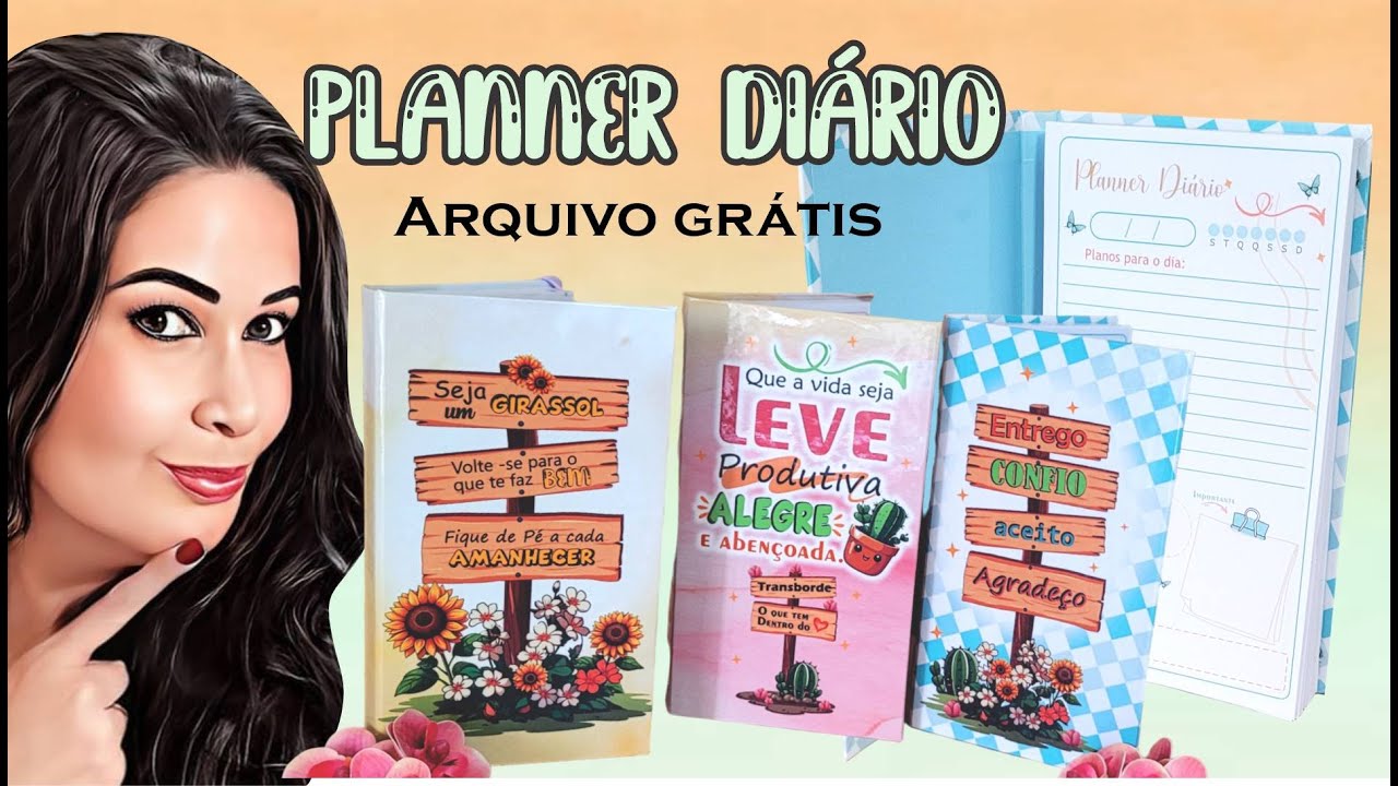 3 modelos de planner diário com capa dura - cartonagem | molde grátis #311
