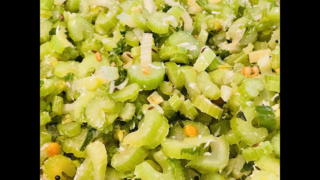 Celery stir fry recipe, celery recipe in Indian style, stir fry vegetables, stir fried celery