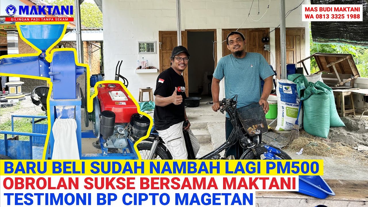 Baru Kemarin Dikirim Mesin MAKTANI MT212 Dinamo Sekarang Tambah PM500 Dinamo Penepung Mutifungsi