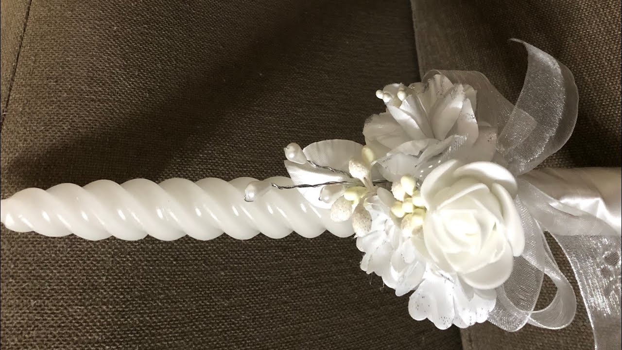 Tutorial  51: First Holy communion candle decoration