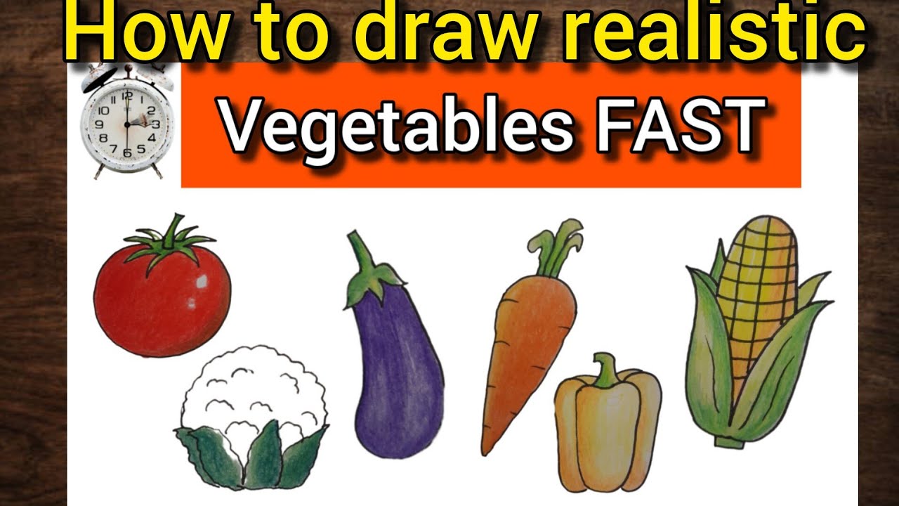 How to draw realistic vegetables fast