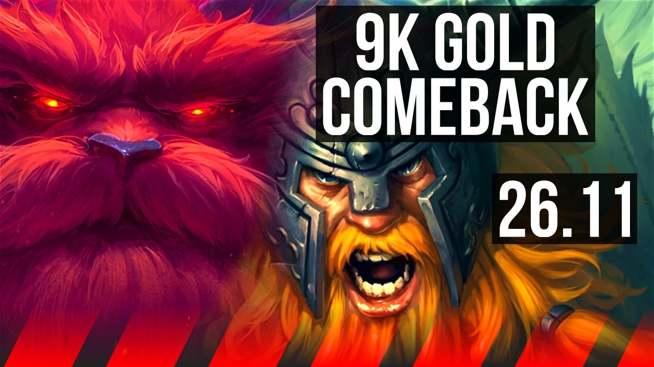ORNN vs OLAF (TOP) | 9k gold comeback, 39K damage | EUW Grandmaster | 26.11
