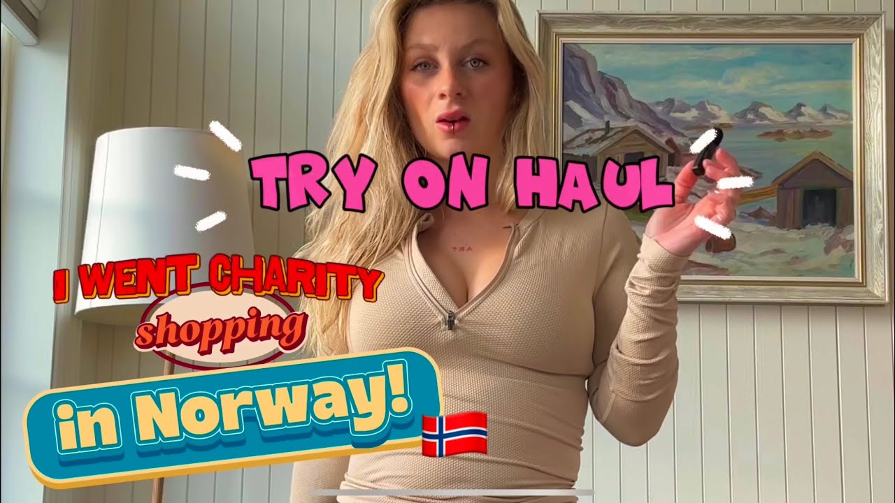 TRY ON HAUL! I went charity shopping in Norway! 🇳🇴